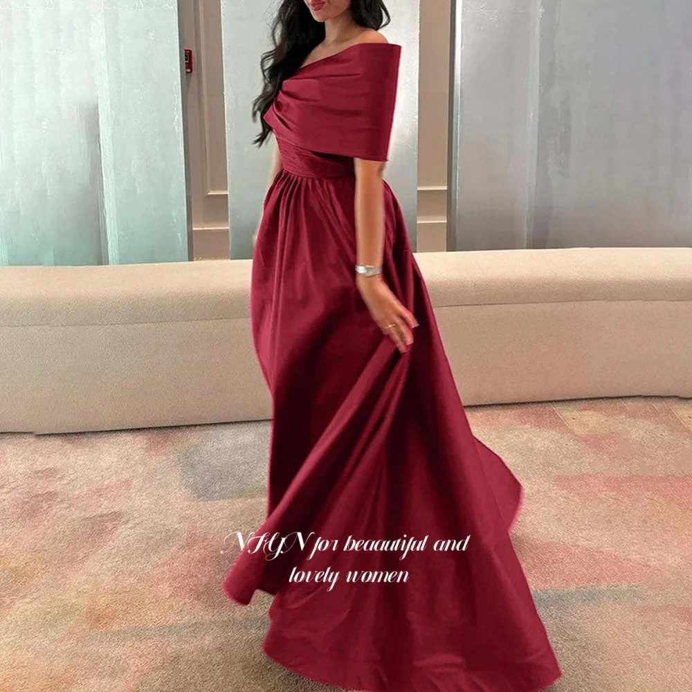 

NFYN A-Line Prom Dress Off Shoulder Evening Dresses Sleeveless Floor Length Celebrity Dress for Woman Customized