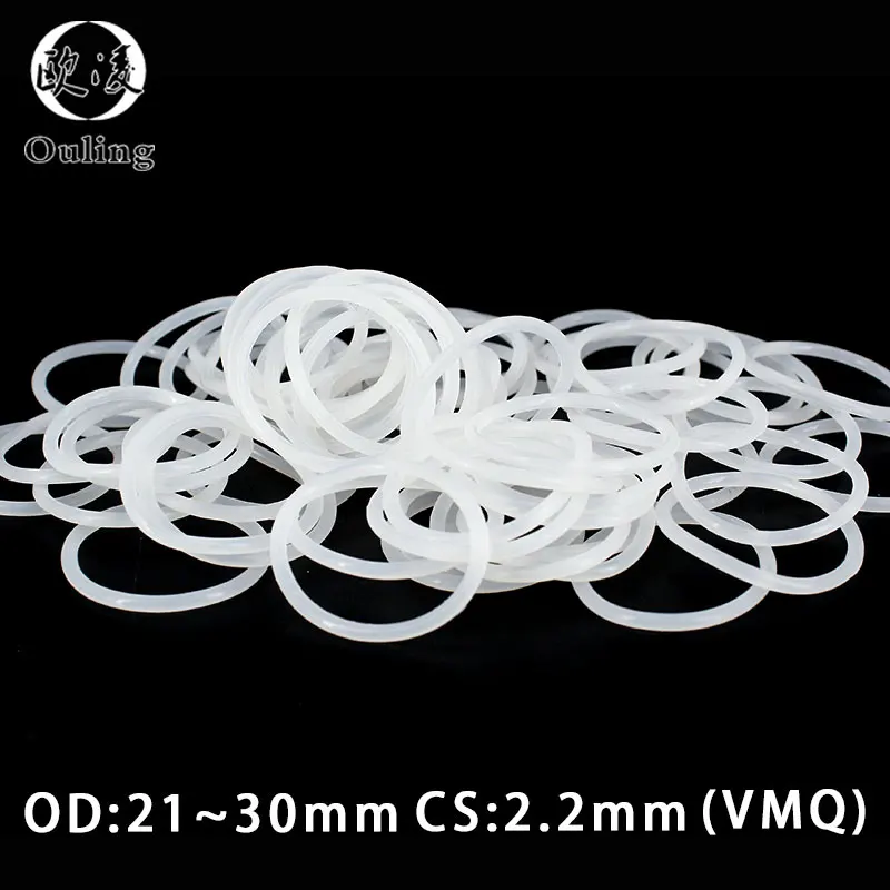 20PCS/Lot White VMQ O‑Ring CS2.2mm OD17-30mm Good Elasticity Silicone Rubber Gasket WasherFor Machinery Plumbing Sealing