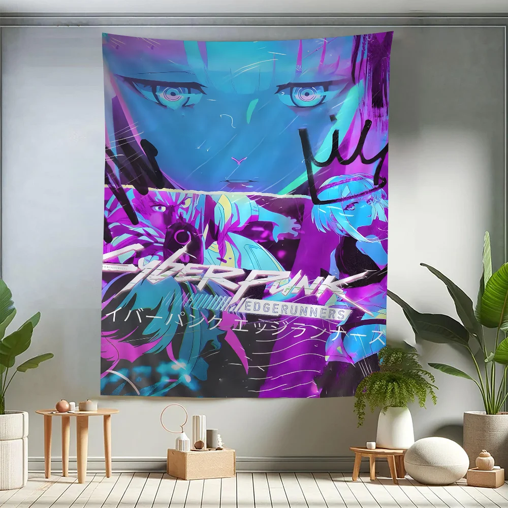 Cyberpunk Edgerunners Hippie Wall Hanging Tapestries For Living Room Home Dorm Decor Art Home Decor