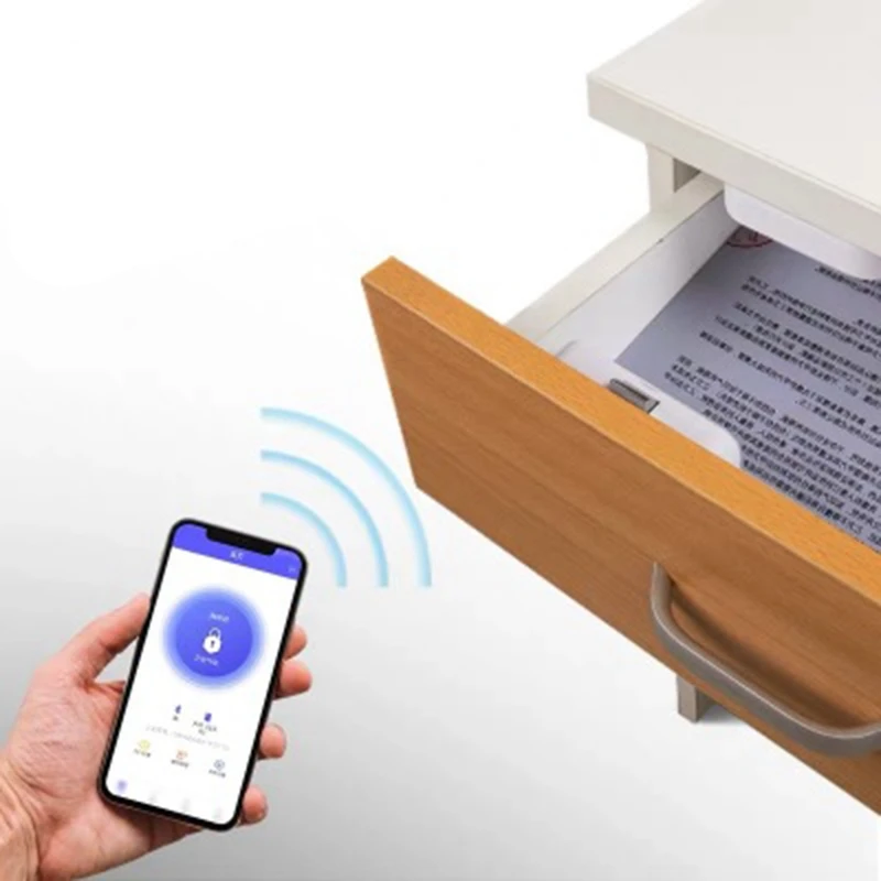 N99rtuya Smart Bluetooth APP Drawer Lock Free Hole Lock Invisible Lock Filing Cabinet Wardrobe Letter Box Lock