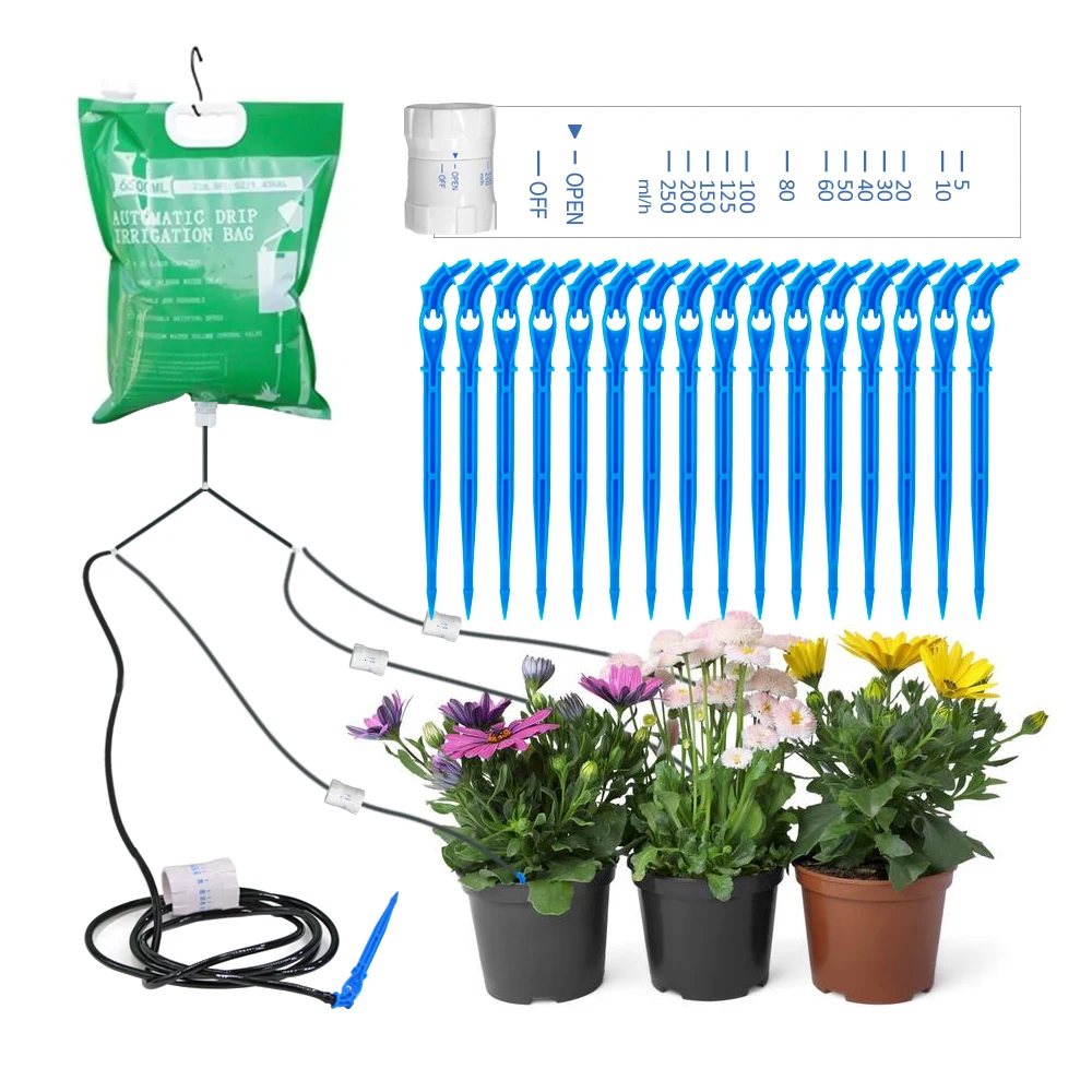 6500ML Automatic Watering Device Auto Drip Arrow Lazy Planting Kit Garden Watering Water Bag Plant Irrigation Tools Dripper Kits