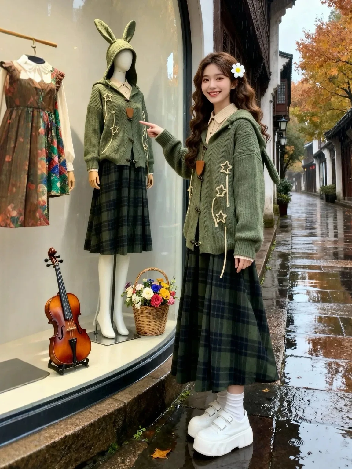 

Зимний модный комплект для женщин больших размеров: шапка, свитер, пальто, юбка, топ, винтажный ансамбль из трех предметов, брюки с высокой талией и пуговицами