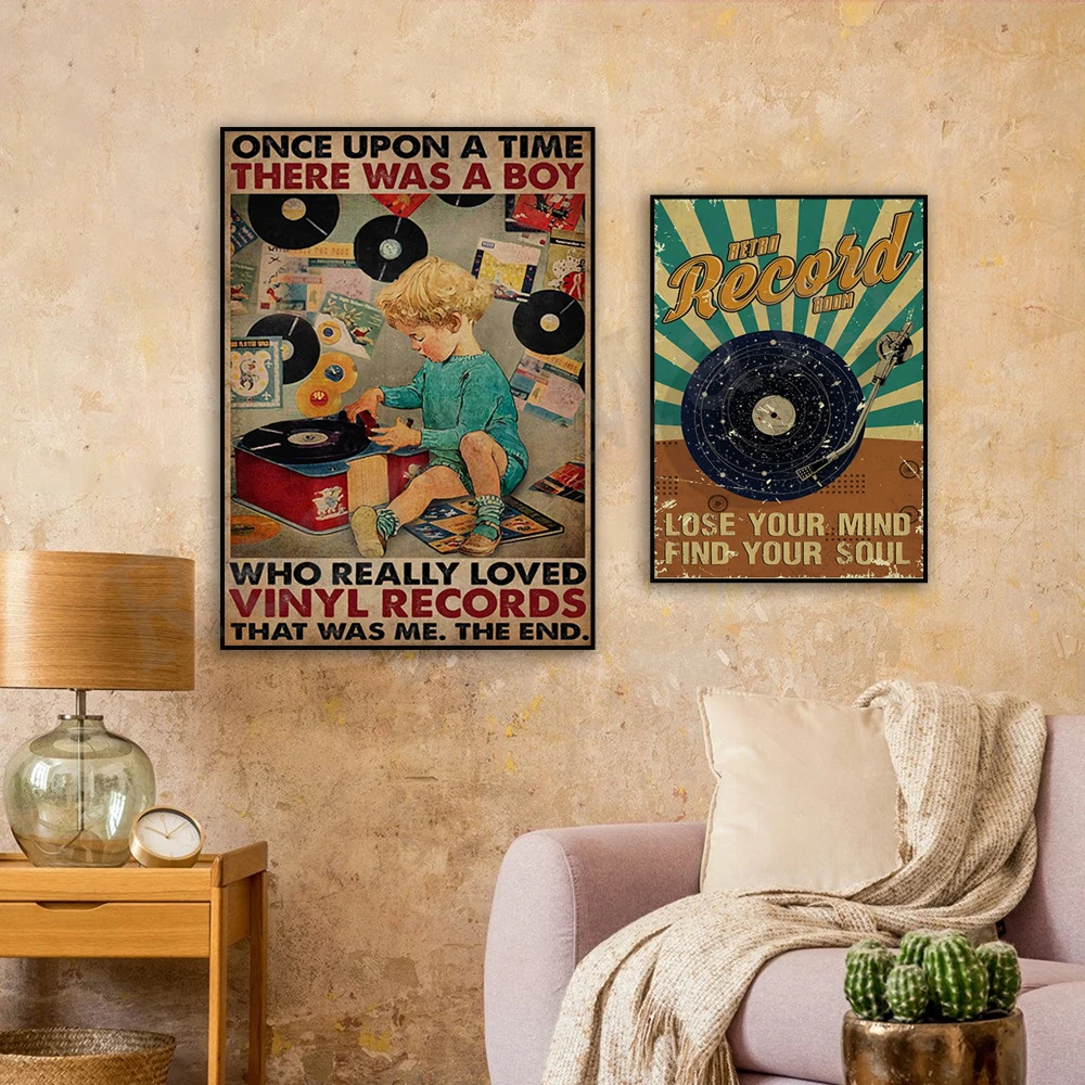 Once upon a time there was a boy who really liked vinyl posters, Lose Your Mind Find Your Soul retro music poster, vinyl art