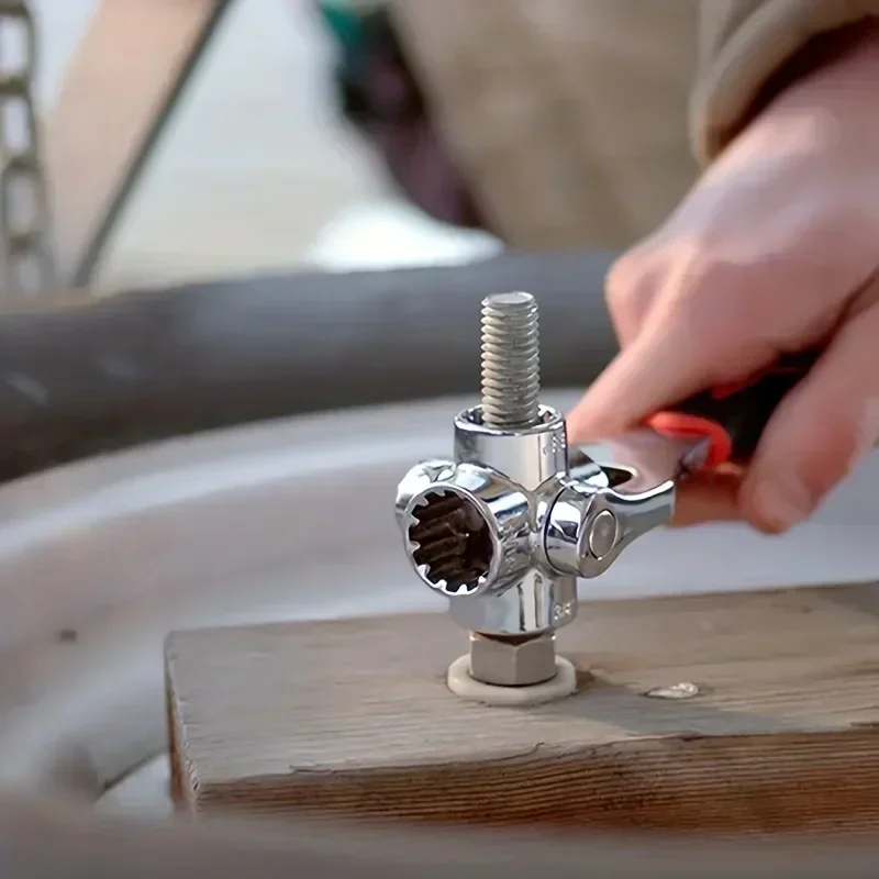 Набор гаечных ключей, комплект из 52 предметов, с эргономичной нескользящей рукояткой и поворотной головкой, универсальные монтажные гайки и болты 8-19 мм