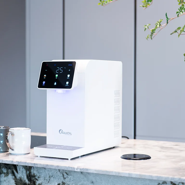 Puretal Countertop Water Filter System with UV Purifier Hot Cold Reverse Osmosis Safe Drinking Filtration