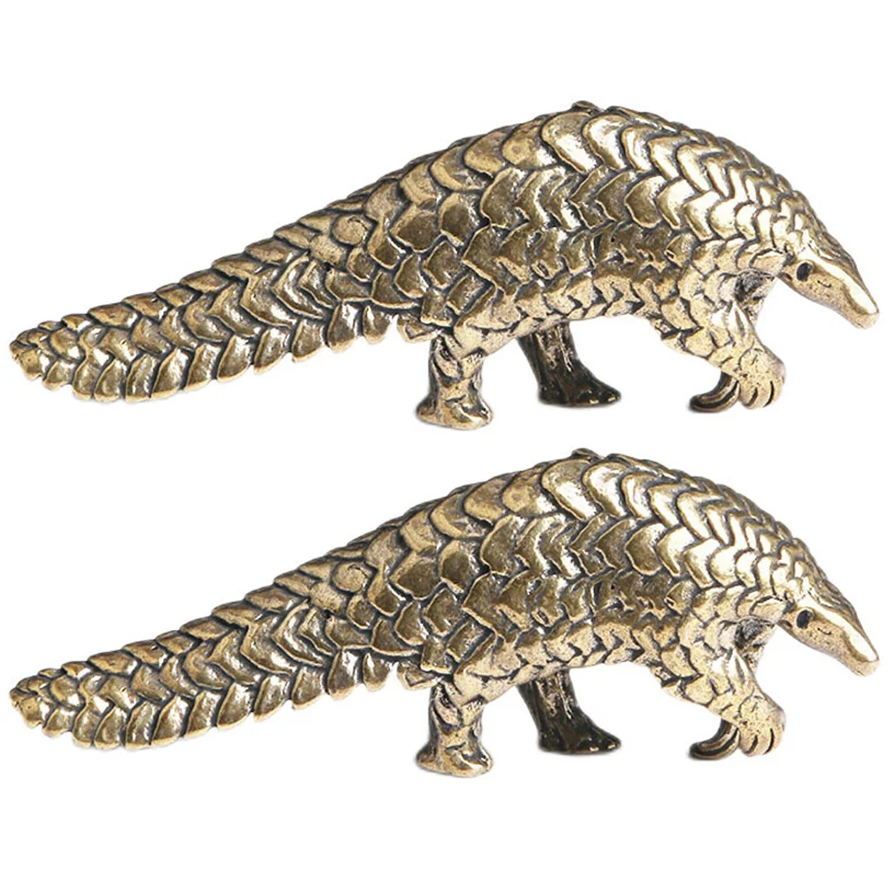 Pangolin Small Bronze Vessel Brass Figurine Figurines Desktop Ornament Tabletop Animal Decor Adornment Craft Statues Vintage