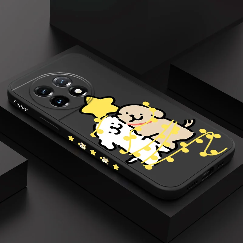

Lively Dog Phone Case For Oneplus 12 12R 11 11R 10 10R 10T 9R 9RT 9 8T 8 7 7T Pro 5G Liquid Silicone Cover