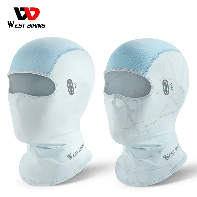 

WEST BIKING Summer Breathable Cycling Caps UV Photochromic Pattern UPF 50+ Sun Protection Ice Silk Balaclava Cooling Sport Gear