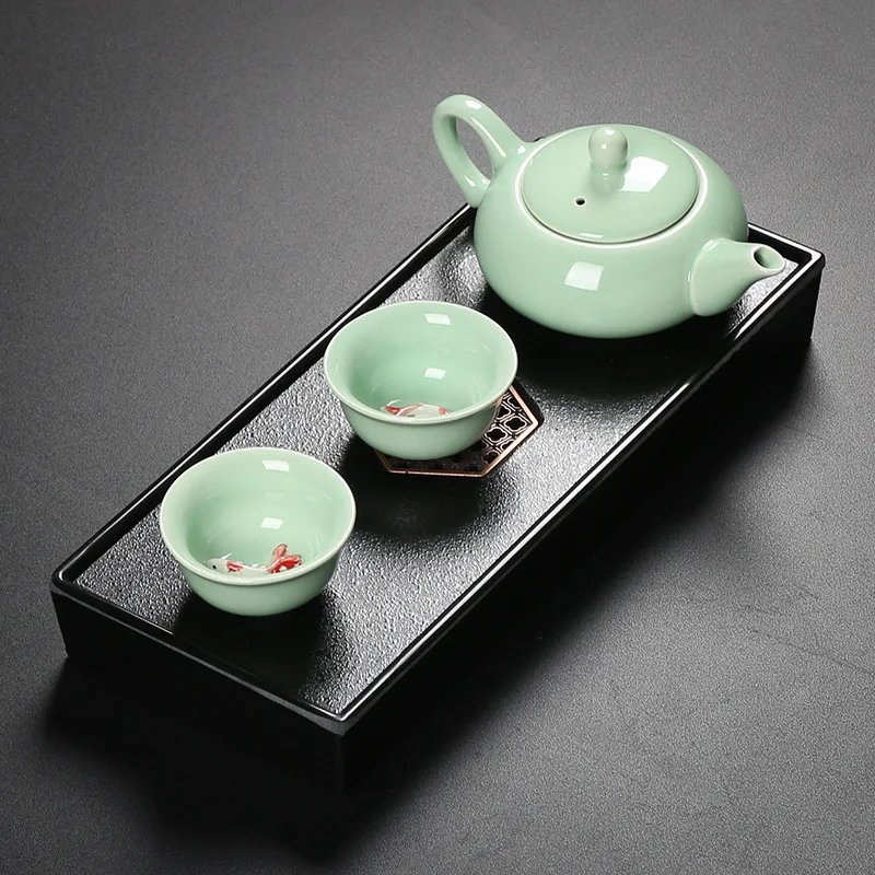 Kung Fu theeservies met theeblad, eenvoudige moderne theepot, Japans, hotelkamers, slaapzaal, thuis