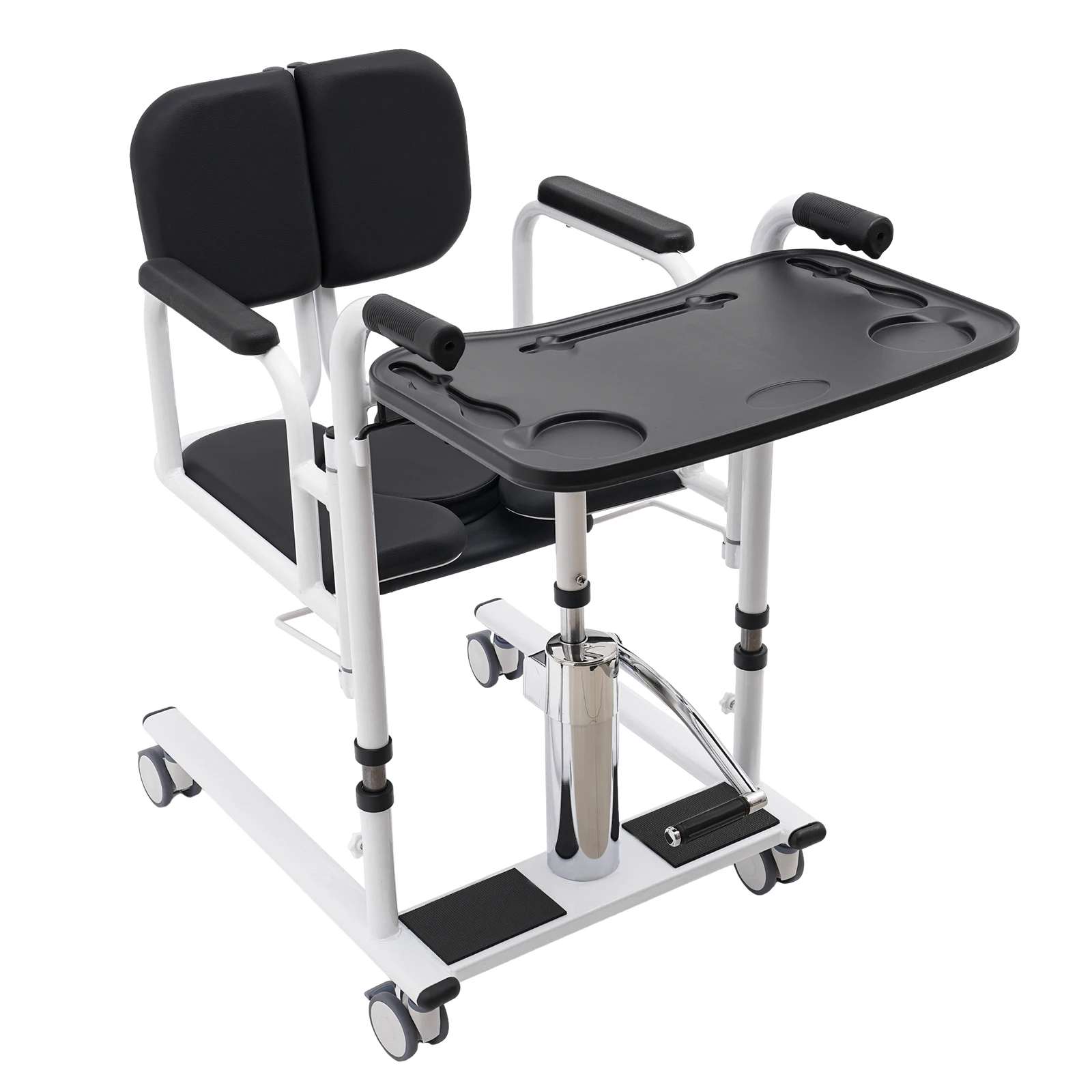 Hydraulischer Patientenlifter für den Heimgebrauch, tragbarer Transferstuhl mit 4 Universalrädern & 180°-Drehung ° Liegesessel, 150 kg Tragkraft, Pflegehilfe für Senioren (Schwarzes Display, gleiche Spezifikationen für Orange & Blau) – Detail 21