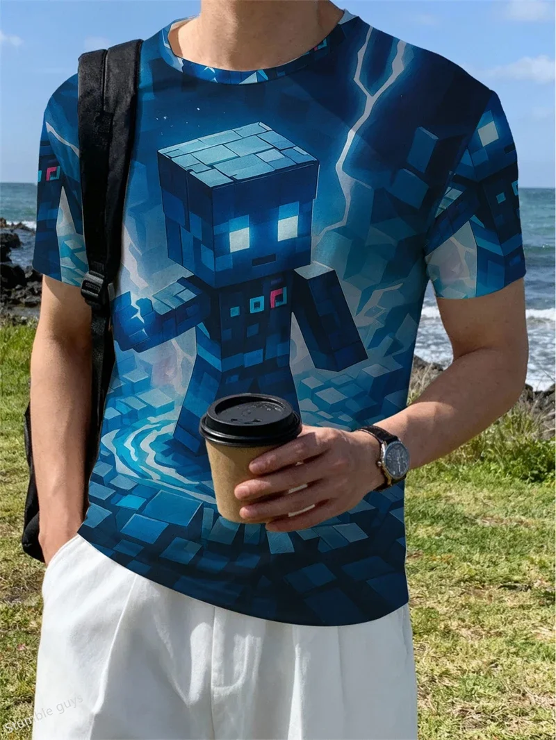 Men's Oversized Sports Jersey T-Shirt Summer Anime Inspired Design Short Sleeve Breathable Loose Fashion Casual Tops
