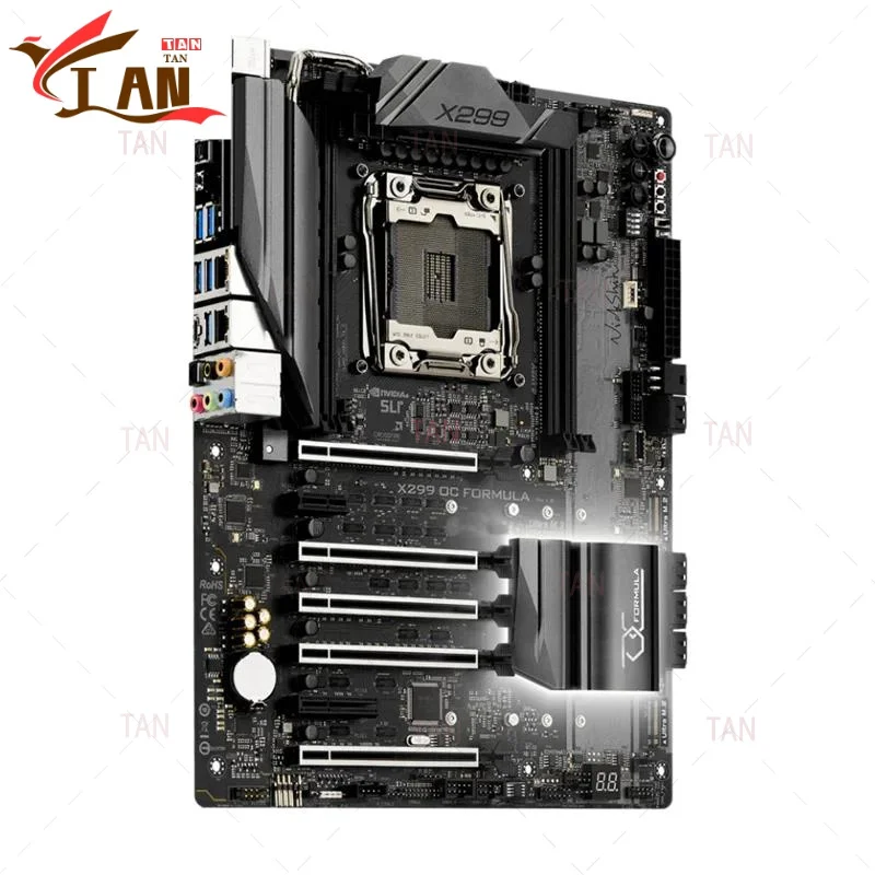 For ASROCK X299 OC FORMULA Motherboard 128GB PCI-E3.0 M.2 LGA 2066 DDR4 ATX X299 Mainboard 100% Tested Fully Work TAN