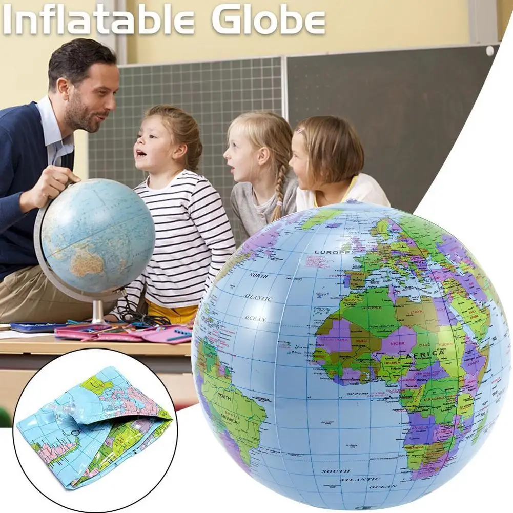 12/16Inch Inflate Globe Beach Ball Toy Map Education Geography Teaching Balloon Props For Kids Adults Creative Gifts view 2