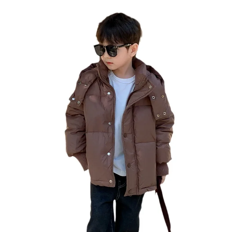 Boys Down and cotton Jacket Windbreak Outerwear 2024 Solid Winter Autumn Warm Cotton Christmas Gift Children's Clothing