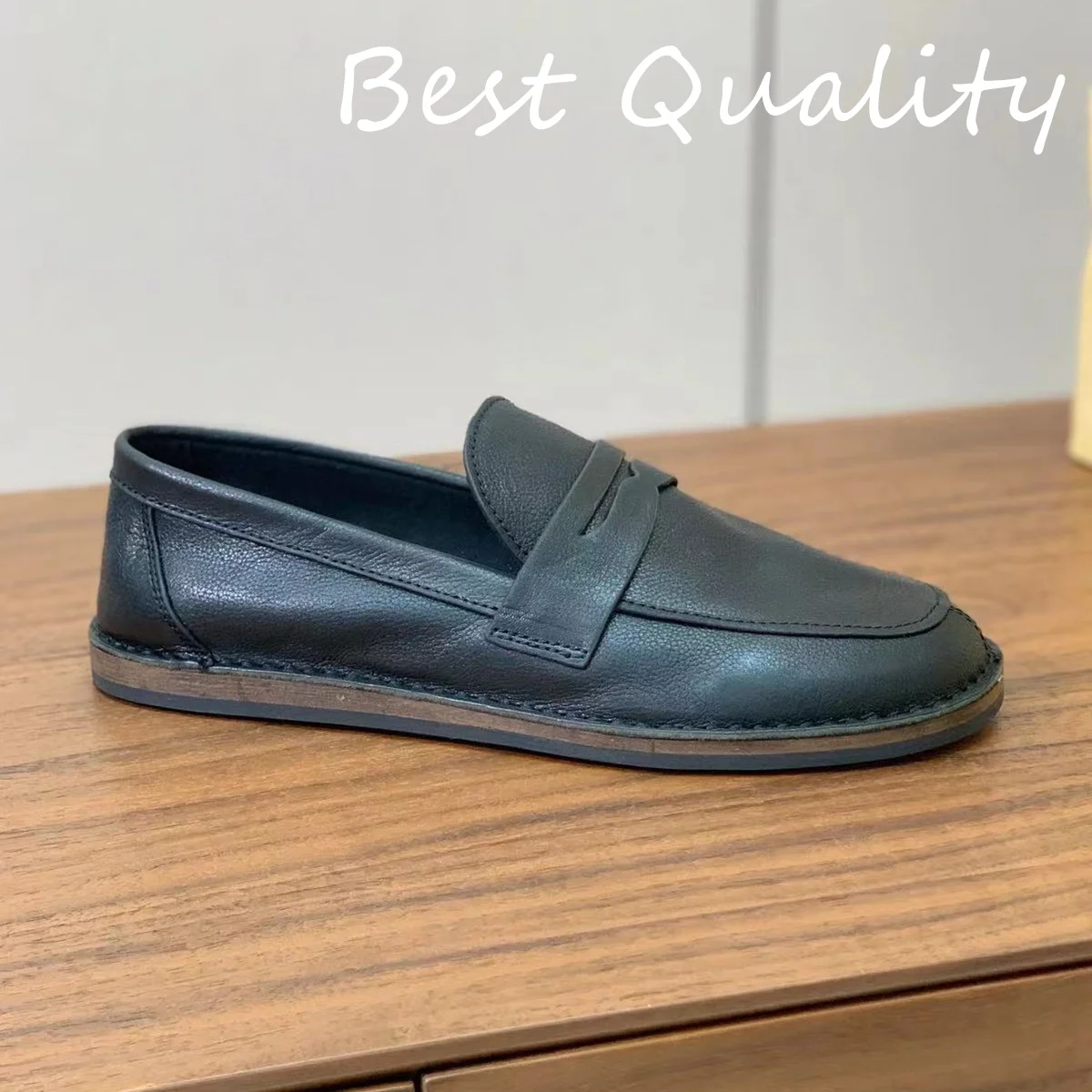 New Women's Flat Bottomed Loafers Solid Color Leather upper Suede Metal Inside Luxury Quality Women's Retro Cowboy Shoe