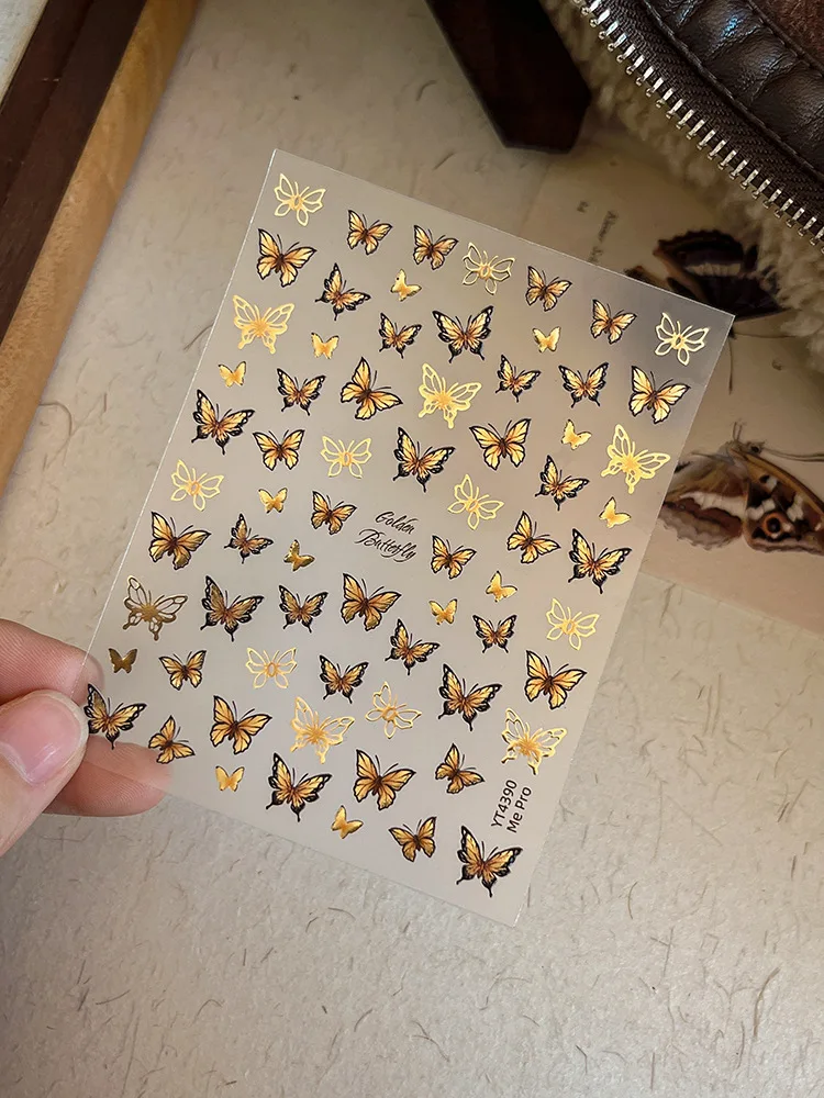 

Butterfly Nail Stickers Simple and Elegant Sweet Openwork Glittering Butterfly Nail Decorations Suitable for All Nail Shapes