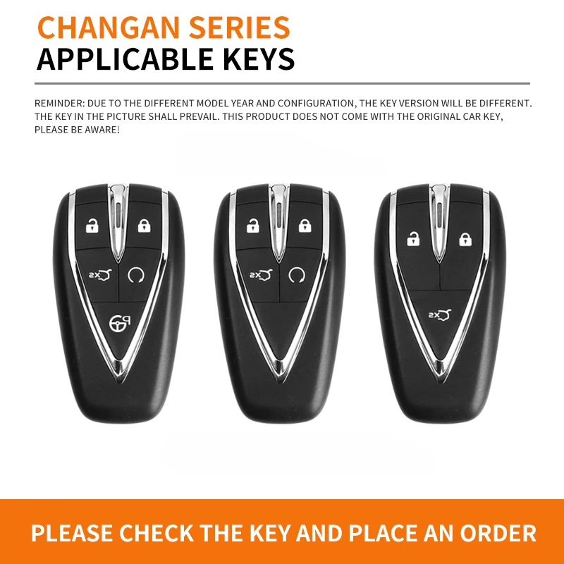 Car Key Case Shell Auto Emblem Keychain Ring For Changan CS75 Plus CS95 CS35 CS15 CS85 Alsvin CS55 Eado CS15EV CX20 CX70 Raeton