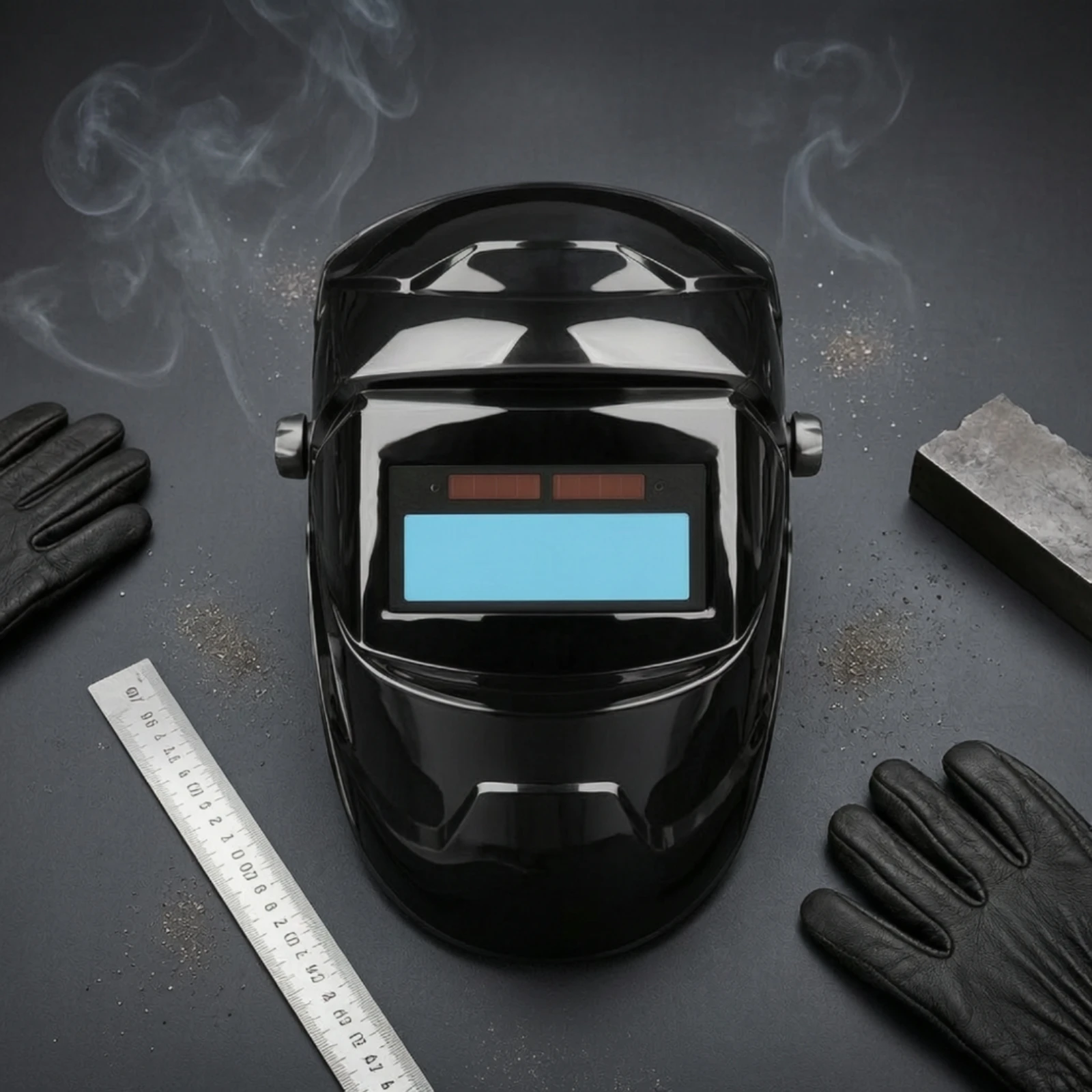 Automatic Darkening Fabrication Helmet Hard Shell Full-Face Fabrication Helmet Safety Gear Front Viewing Window Eye Protection