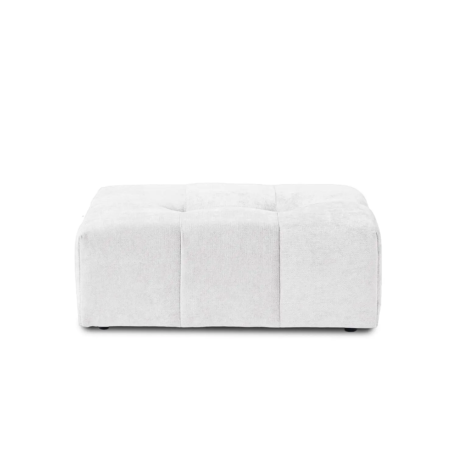 Modern Ottoman Seat Linen Fabric Minimalist Foot Stool Comfy Breathable Living Room Apartment White, Customized