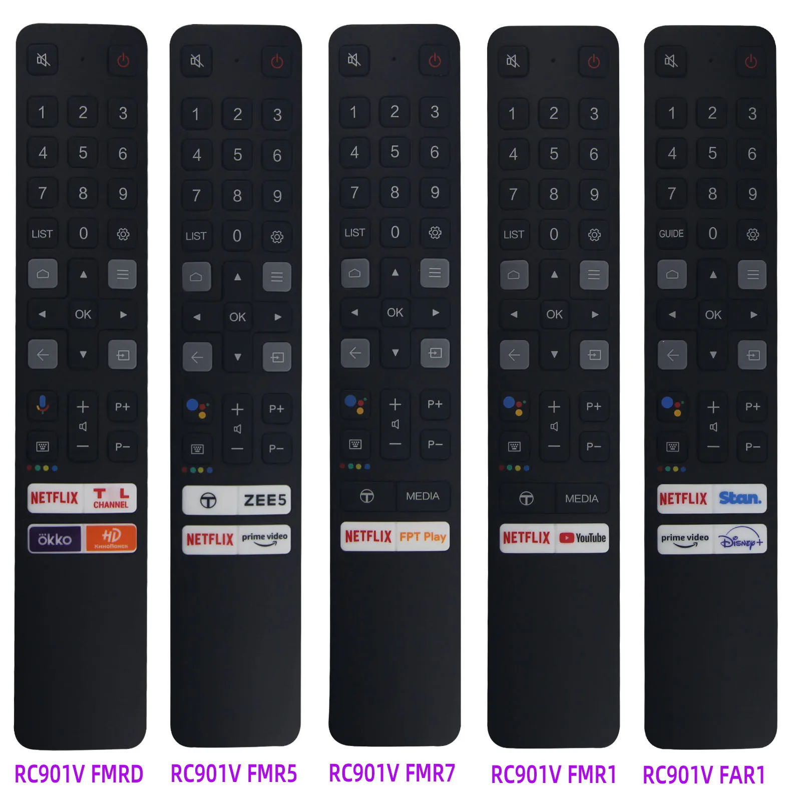 

New RC901V Remote Control for TCL Replaced Smart TV Remote Control RC901V FMR1 FMR5 FMR7 FMRD Without Voice