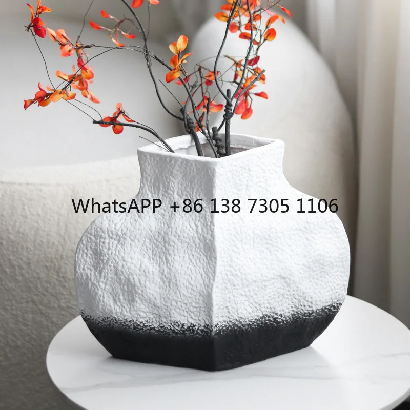 

Chinese ink and wash irregular vase ornament decoration dry flower arrangement light luxury high-end decoration