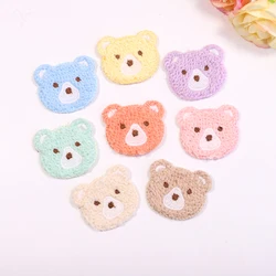 Cartoon Bear Doll Hairpin, Bb Clip, Velcro Headband, Hairband Accessories, Wool Braided Cloth Sticker Patches, Cute, 10Pcs