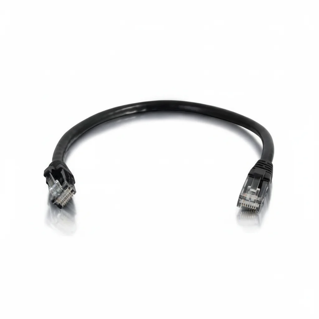 C2G 757120220114 كابل تصحيح شبكة إيثرنت CAT5e بطول 15 قدمًا - أسود - بدون مقابق - غير محمي (UTP) - RJ-45 ذكر - مستعمل جديد