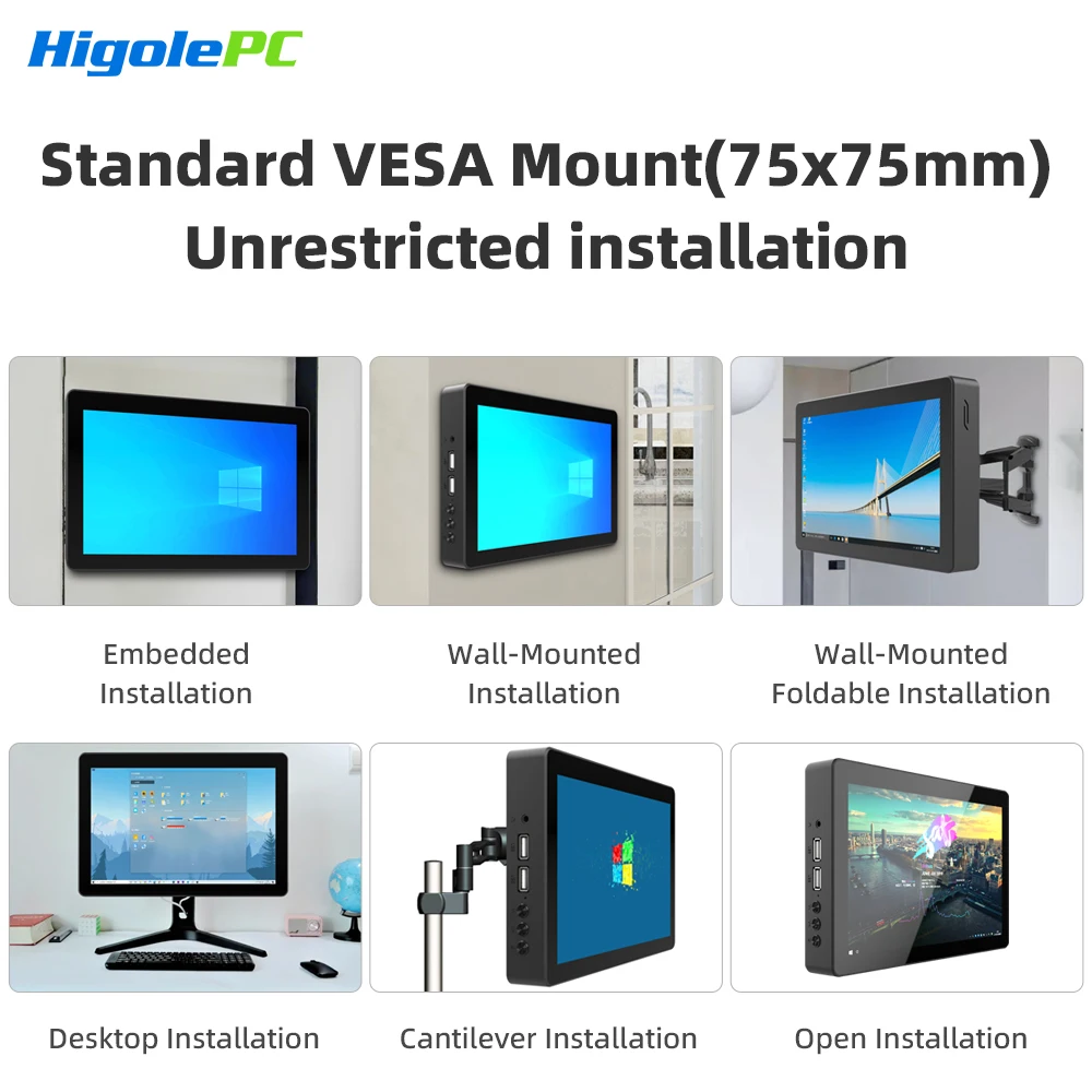 Higole 8'' F3APL Mini PC with Screen Intel N4200 Windows 10 WiFi5 4GB 64GB 2340mAh 4K Desktop Computer Fanless Windows Tablet PC - Image 4