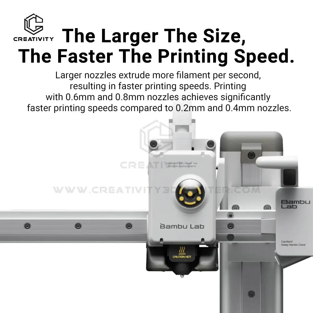 Hotend Kit For Bambu Lab A1 A1 Mini One-Pieace Stainless Steel Nozzle Hotend 0.2/0.4/0.6/0.8mm For Bambulab A1 A1Mini 3D Printer