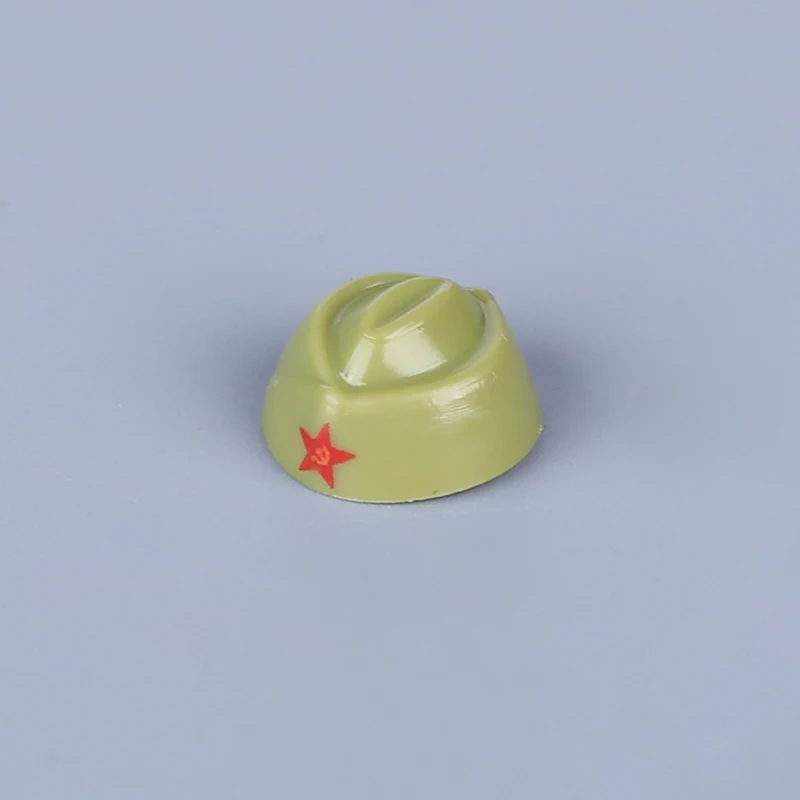 MOC WW2 Military Army Soviet Soldier Figures Helmet Cap Accessories Building Blocks Warrior Infantry Headwear Bricks Toys Gifts