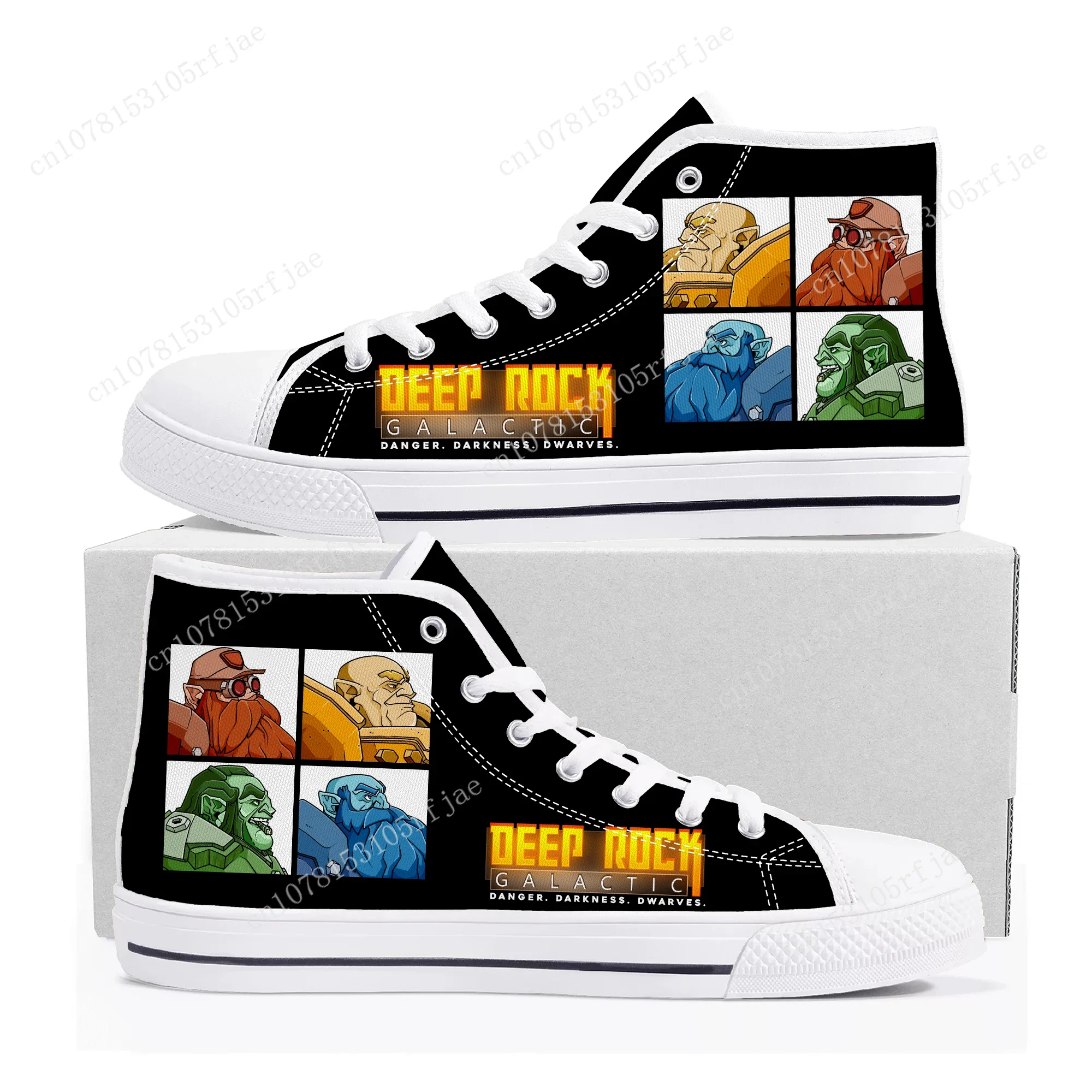 Deep Rock galaktische High-Top-Turnschuhe Cartoon-Spiel Herren Damen Teenager hochwertige Leinwand Schuhe lässig maßge schneiderte Sneaker