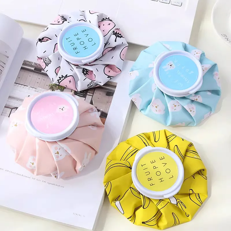 Foldable Cartoon Fabric Ice Pack Hot Cold Water Bag Reusable Physical Therapy Heat Cold Compress for Outdoor Home