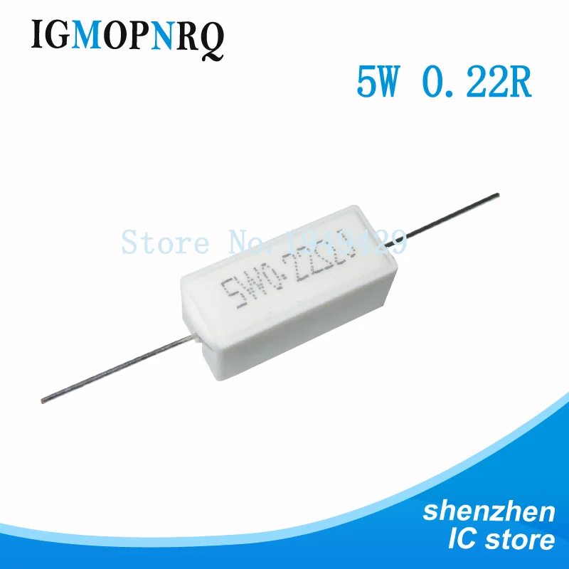 10 sztuk 5W cemento resistencia 0,1 ~ 10k ohm 5%, 0,22, 0,33, 0,5 1 10 100 1K 10K om 0.1R 0.22R 0.33R 0.5R 1R 1R 10R 100R