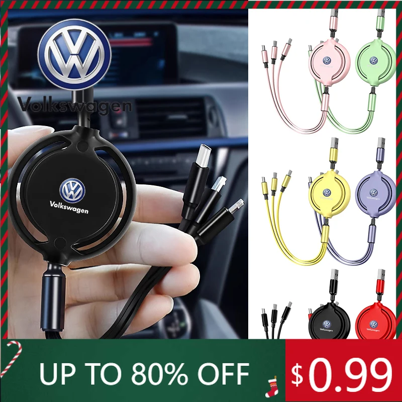 

Для VW Volkswagen Jetta MK5 Golf 3 в 1, выдвижной USB-кабель для передачи данных для Volkswagen Tiguan Bora POLO PASSAT CC Touran GOLF Jetta A