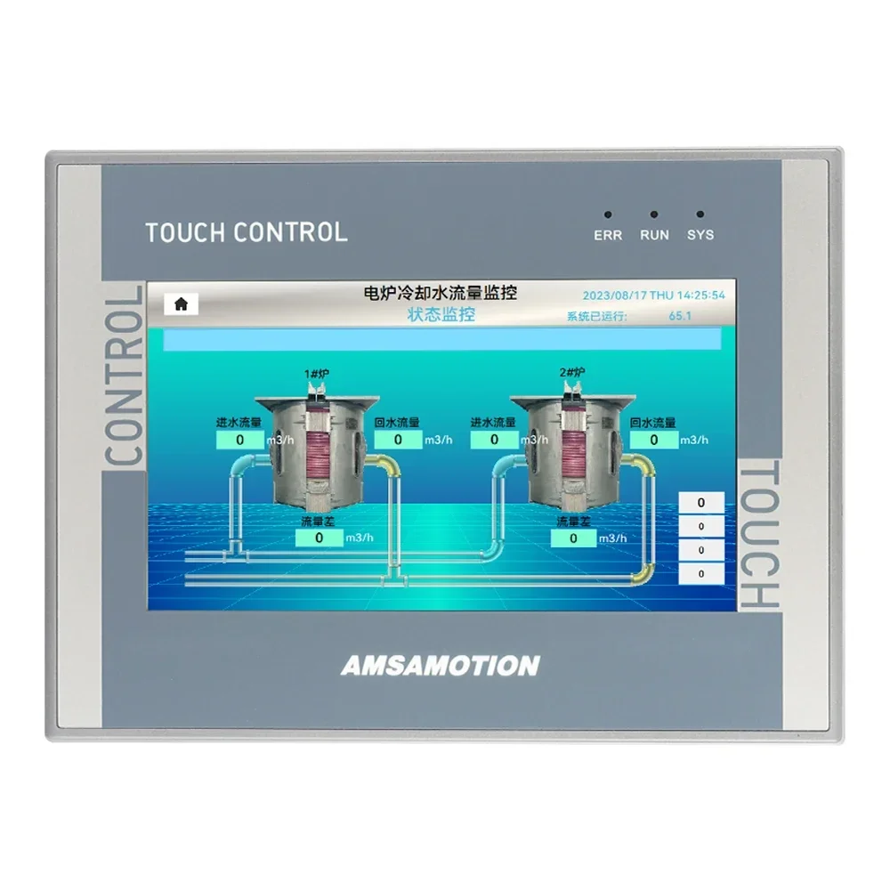 AMSAMOTION 7'' 10'' Inch HMI PLC All-in-One Machine AMX-FX3U Ethernet Monitor 16DI 16DO 4AI 2AO 2PT100 Touch Screen CNC GX