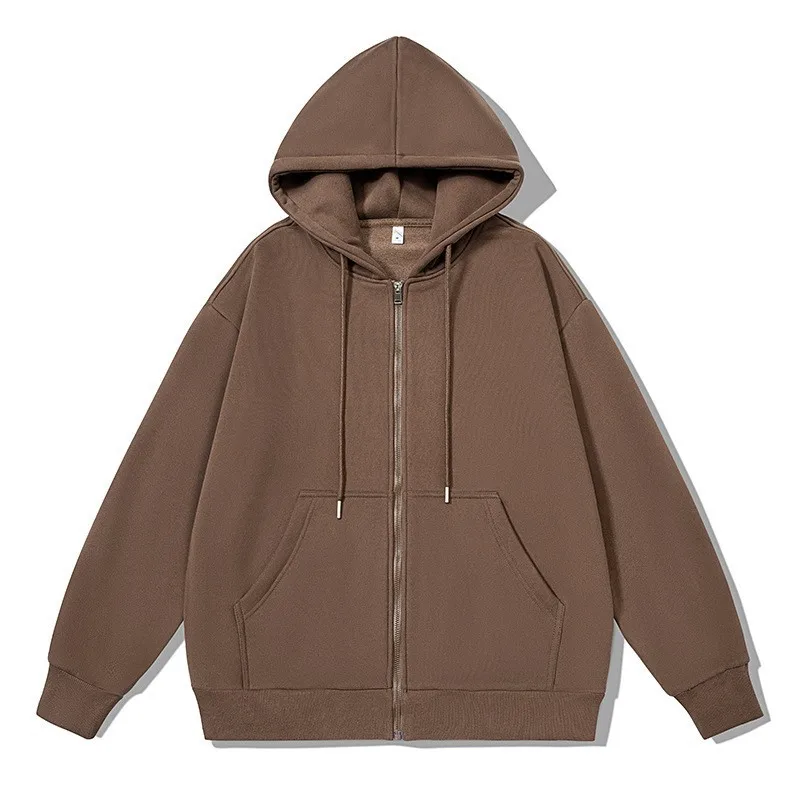 Autumn retro hoodies for men women with printed personalized patterns Y2K style street hooded cardigan long sleeves Sweatshirts