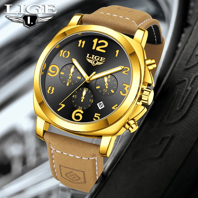 

LIGE 2025 модные мужские часы лучший бренд класса люкс мужские спортивные водонепроницаемые светящиеся хронограф кварцевые наручные часы Reloj Hombre