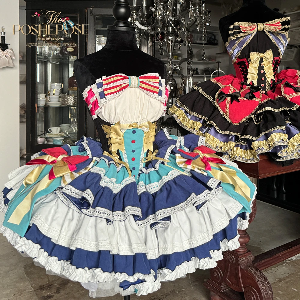 Temperamento elegante socialite princesa inchado vestido arco renda emenda cintura alta em camadas doce kawaii lolita mini bolo vestido mulher