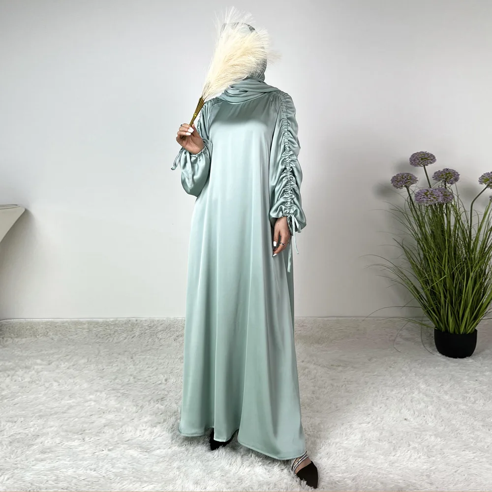 Shiny Abaya Dubai Kaftan Women Muslim Maxi Dress Eid Djellaba Islam Clothing Arabic Robe Turkey Caftan Marocain Femme Musulmane