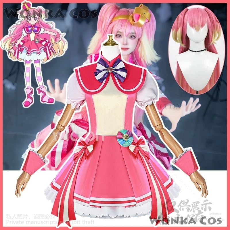 Anime Wonderful Precure! Cure Wonderful Cosplay Dress Lovely Uniform Lolita Wig Inukai Komugi Costume Girls Woman