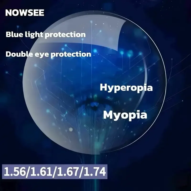 

NOWSEE Lenses 1.56 1.61 1.67 1.74 refractive index anti blue ray optical lenses Myopia Hyperopia Ultralight computer glasses