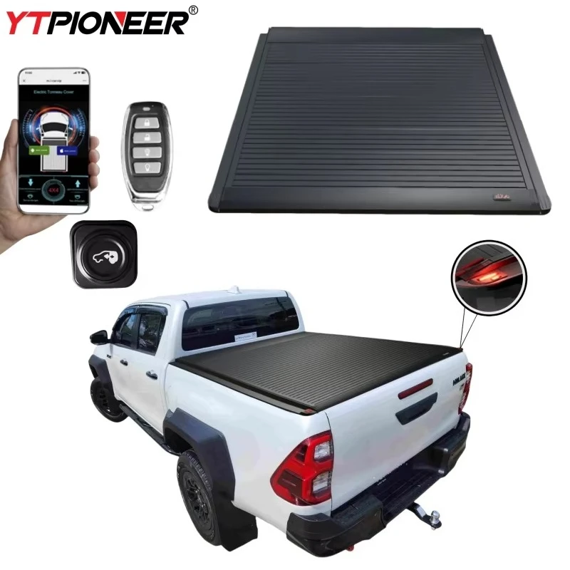 For 2009-2013 Toyota Hilux GRS Revo Hamer Double Cap Roller Lid Powered Retractable Tray Trunk Bucket Cover Rear Tonneau Locking