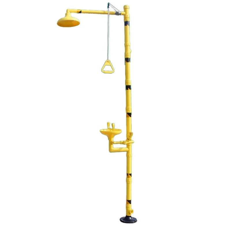 Ducha de emergencia de alta gama y lavaojos, lavabo grande, estación de lavado de ojos de acero inoxidable 304 con Pedal