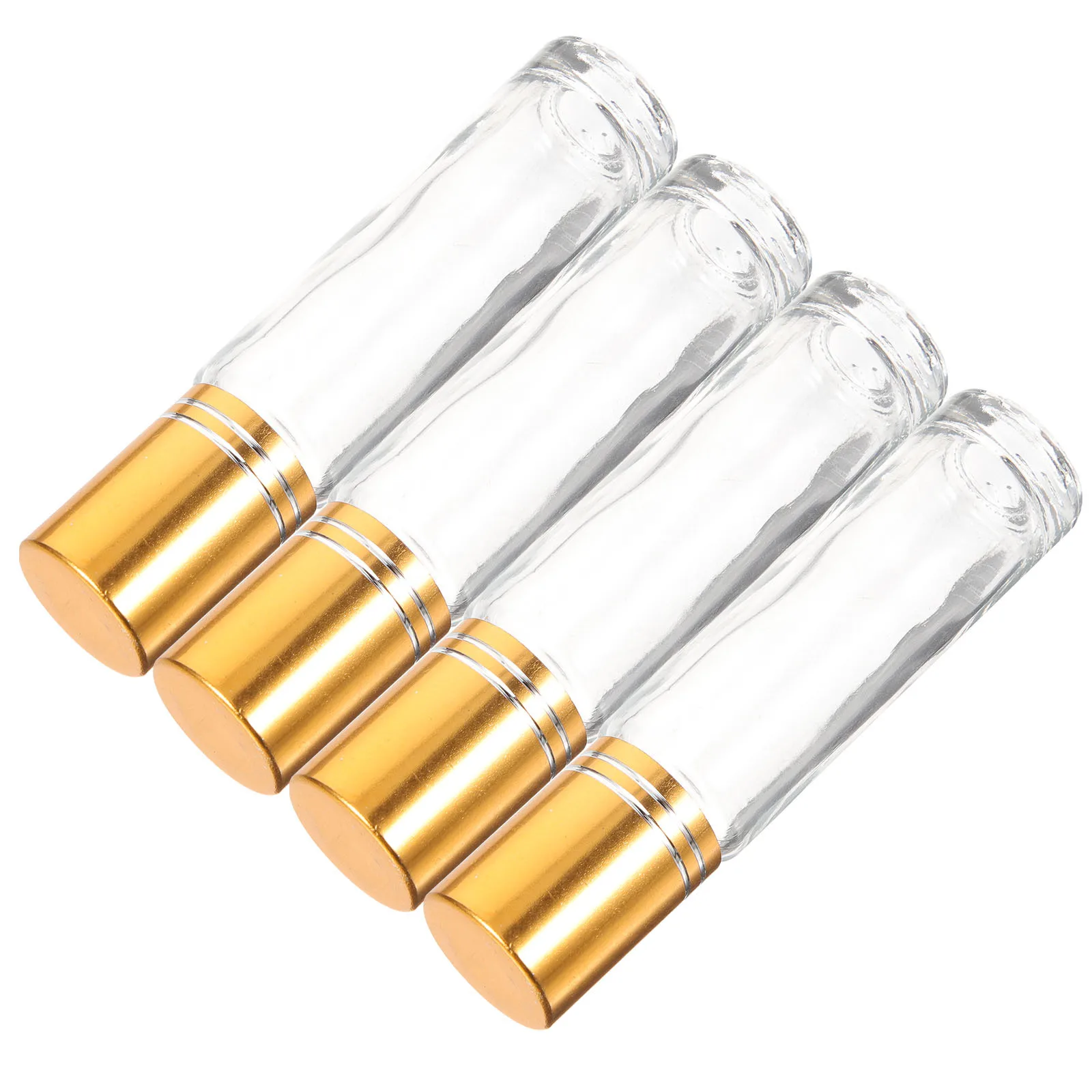 4 garrafas de rolo de vidro de aromaterapia dos pces óleo essencial à prova de vazamento dispensador portátil recarregável pequeno recipiente para viagens