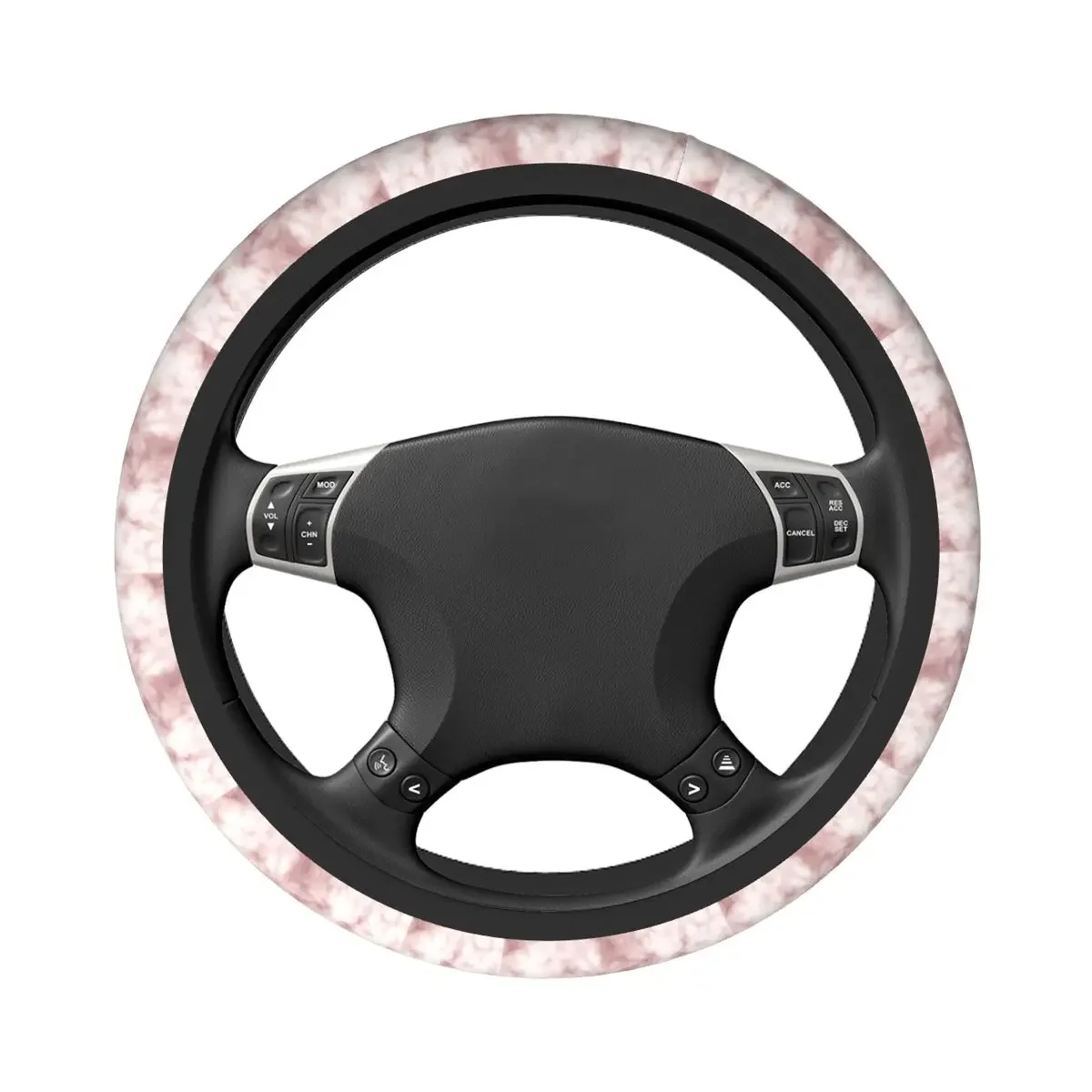 Peachy Pink Boho Tie Dye Pattern Universal Steering Wheel Cover Car Steering Wheel Protector 15 Inch 37-38cm Auto Accessories