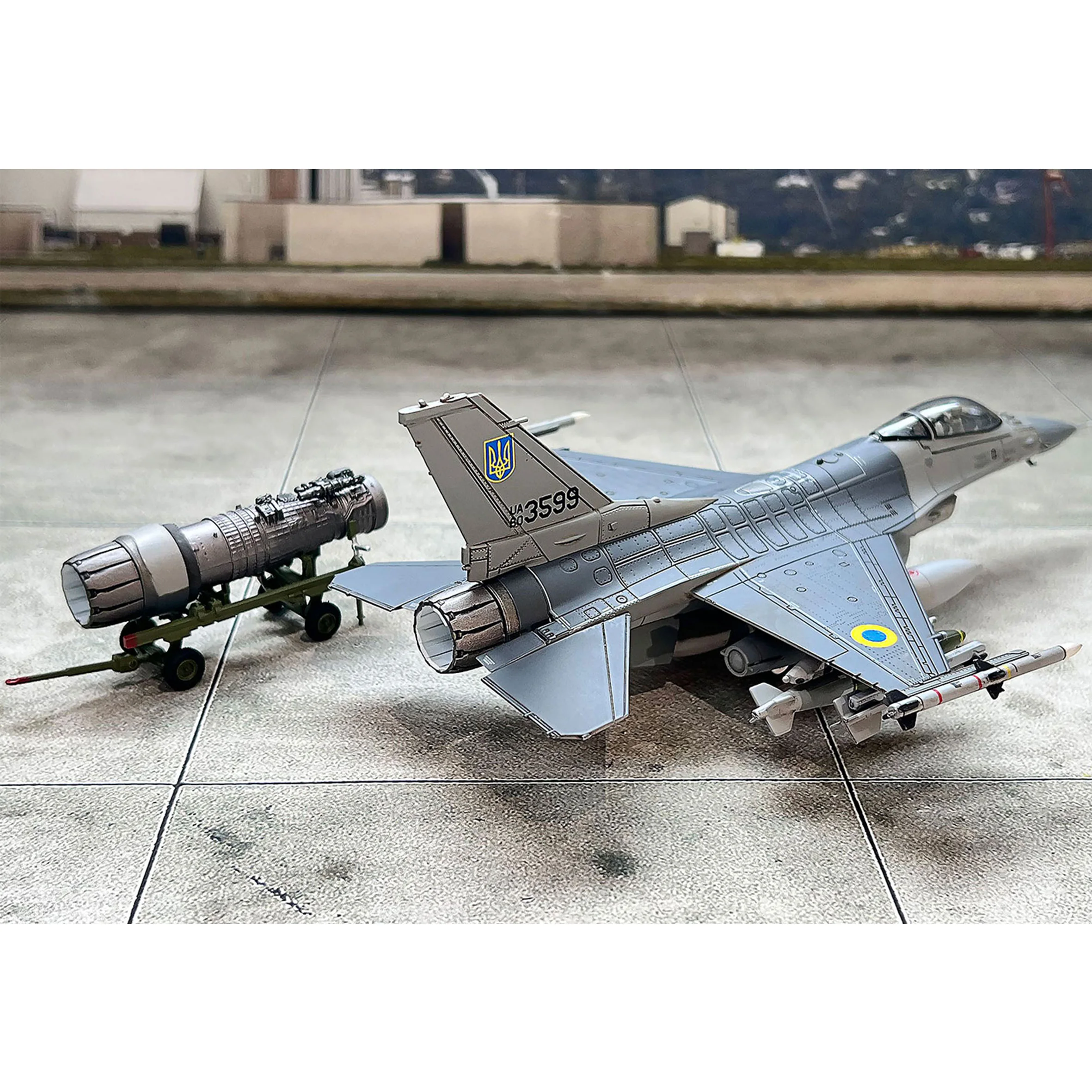JC 1/72 F-16AM fighter model Ukraine Force 831st Tactical Aviation Bgd UA80-3599 2024 static alloy finished product model