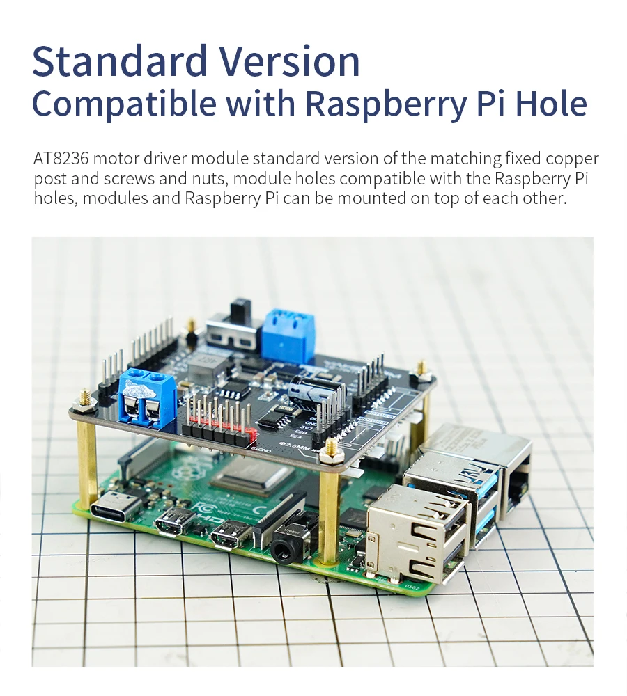 Yahboom H-Brücke Dual Motor Drive Board Elektronikmodul mit AT8236 Chip Unterstützung 5-12V Spannung TB6612FNG Modul für Roboterauto – Detail 26