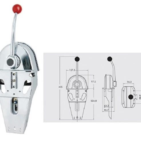 Universal Top Mount Marine Boat Single Lever Handle Engine Control Box