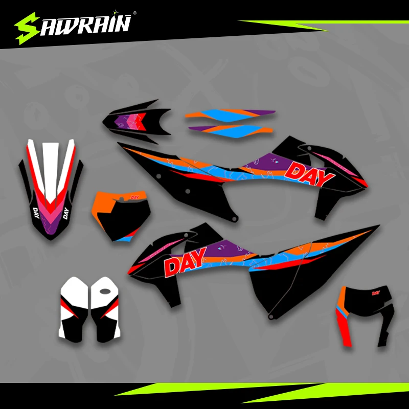 

Мотоциклетные графические фоны Sawrain, наборы наклеек для KTM EXC XCW SXF 19-22SXF 20-23EXC 002