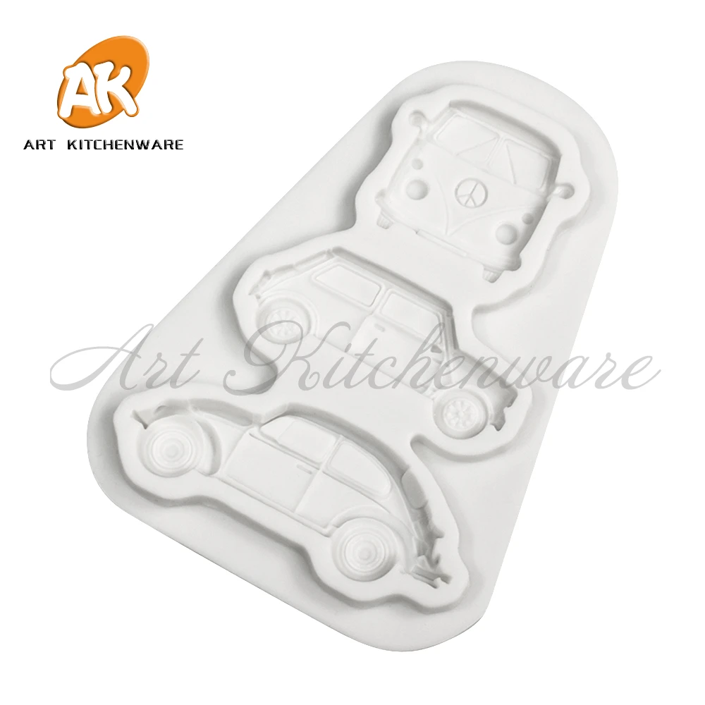 Bus Silicone Mold 3D DIY Car Pendant Resin Clay Molds Decoration Jewelry Epoxy Casting Making Moulds